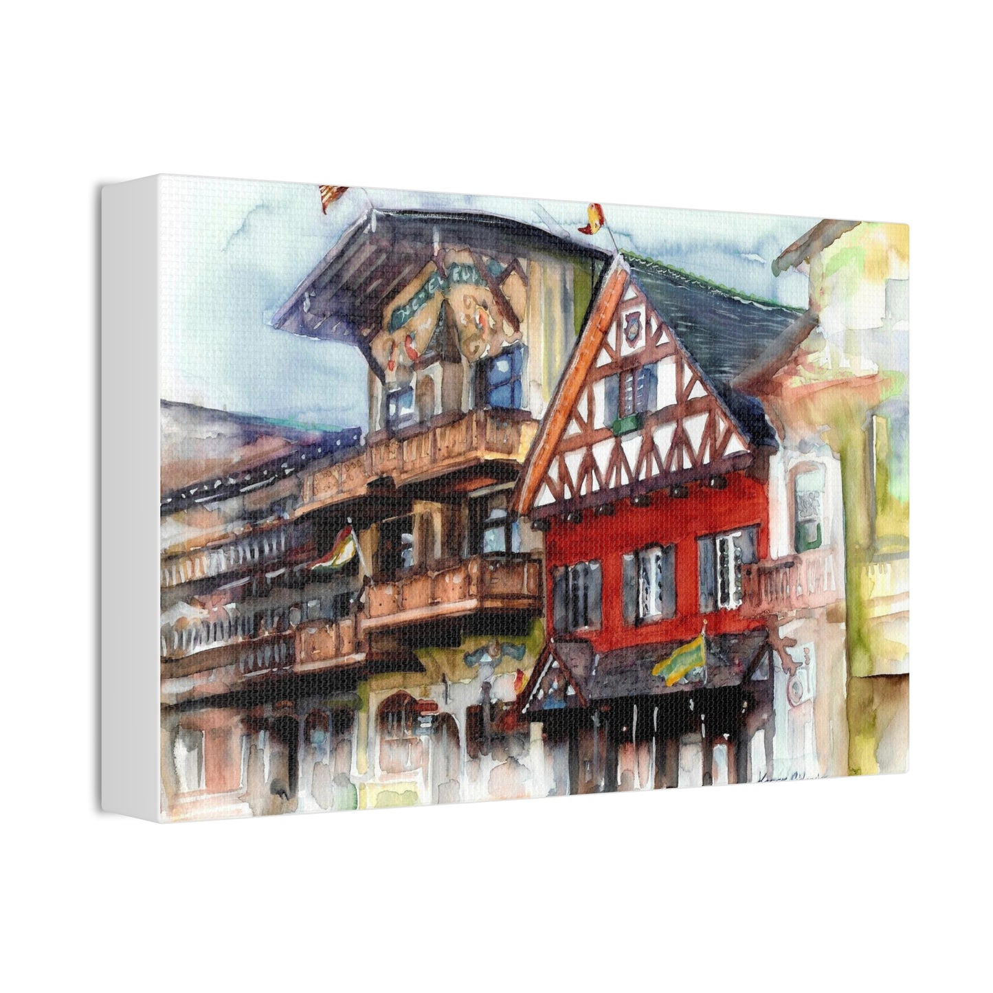 "Leavenworth Front Street" Stretched Canvas (3 Sizes) - Kerry Siderius Art