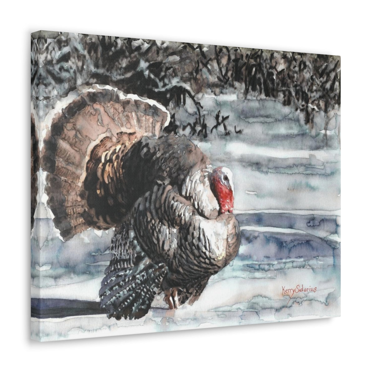 "Wild Turkey in the Snow" Canvas Gallery Wrap - Kerry Siderius Art