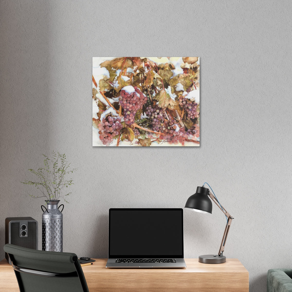"Snowy Grapes in Chelan" Canvas (6 Sizes Available) - Kerry Siderius Art