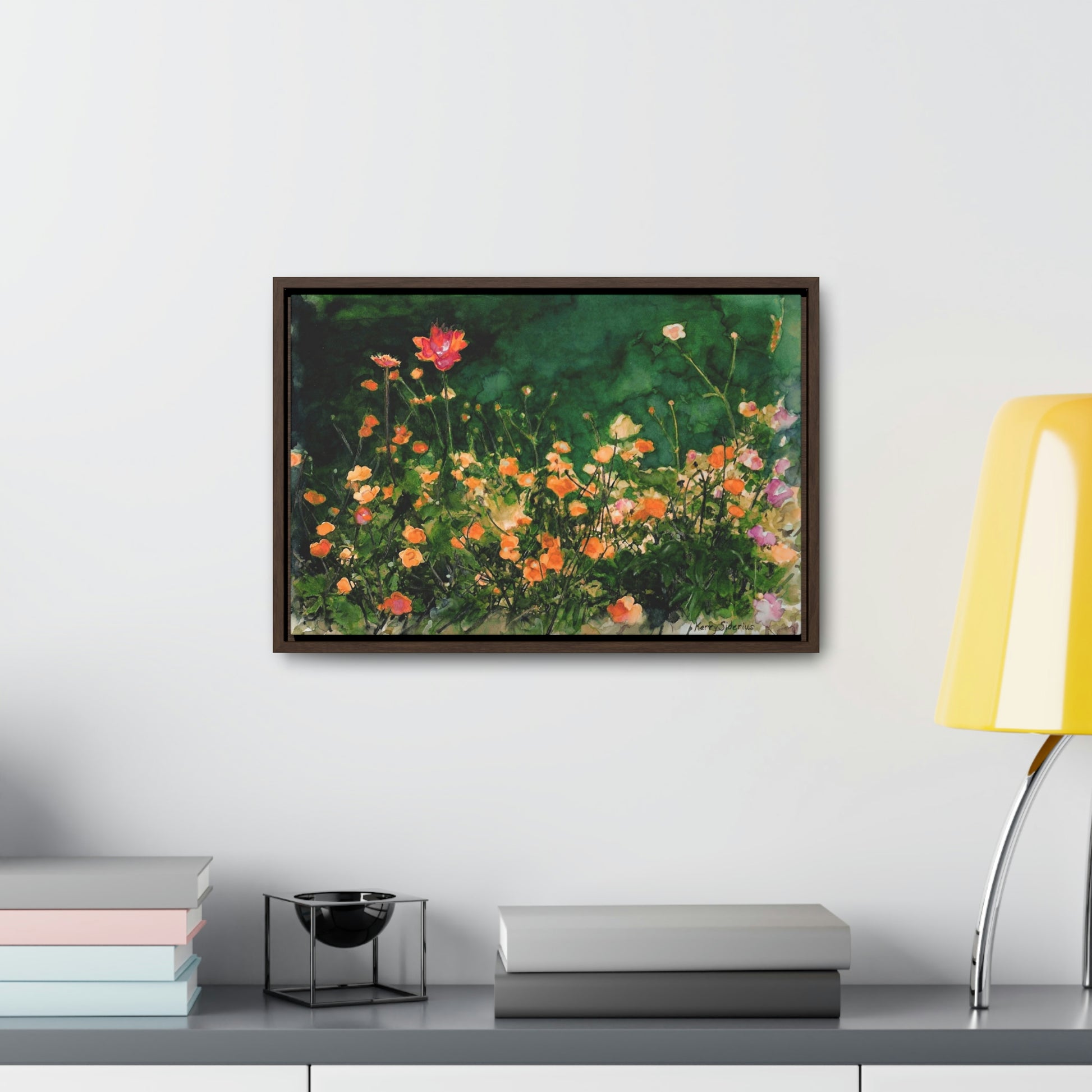 "Flowers By The Pond" Gallery Wrapped Wood-Framed Canvas - Kerry Siderius Art