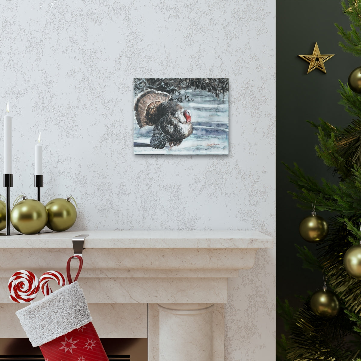 "Wild Turkey in the Snow" Canvas Gallery Wrap - Kerry Siderius Art