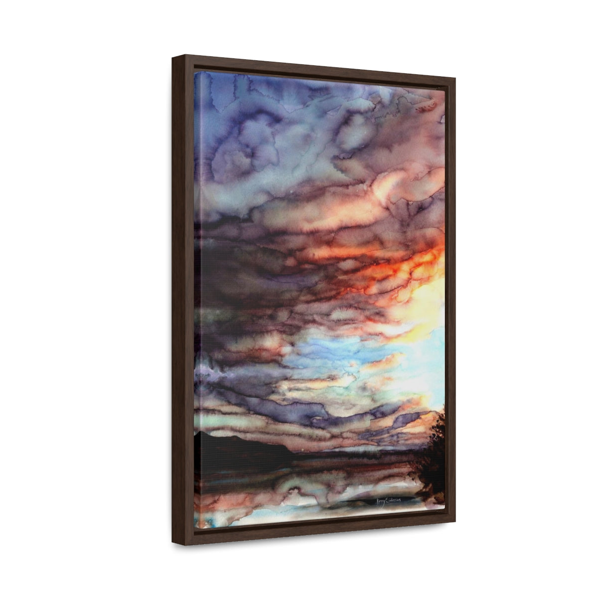 "Sunset Over the Columbia River" Framed Gallery Wrapped Canvas - Kerry Siderius Art