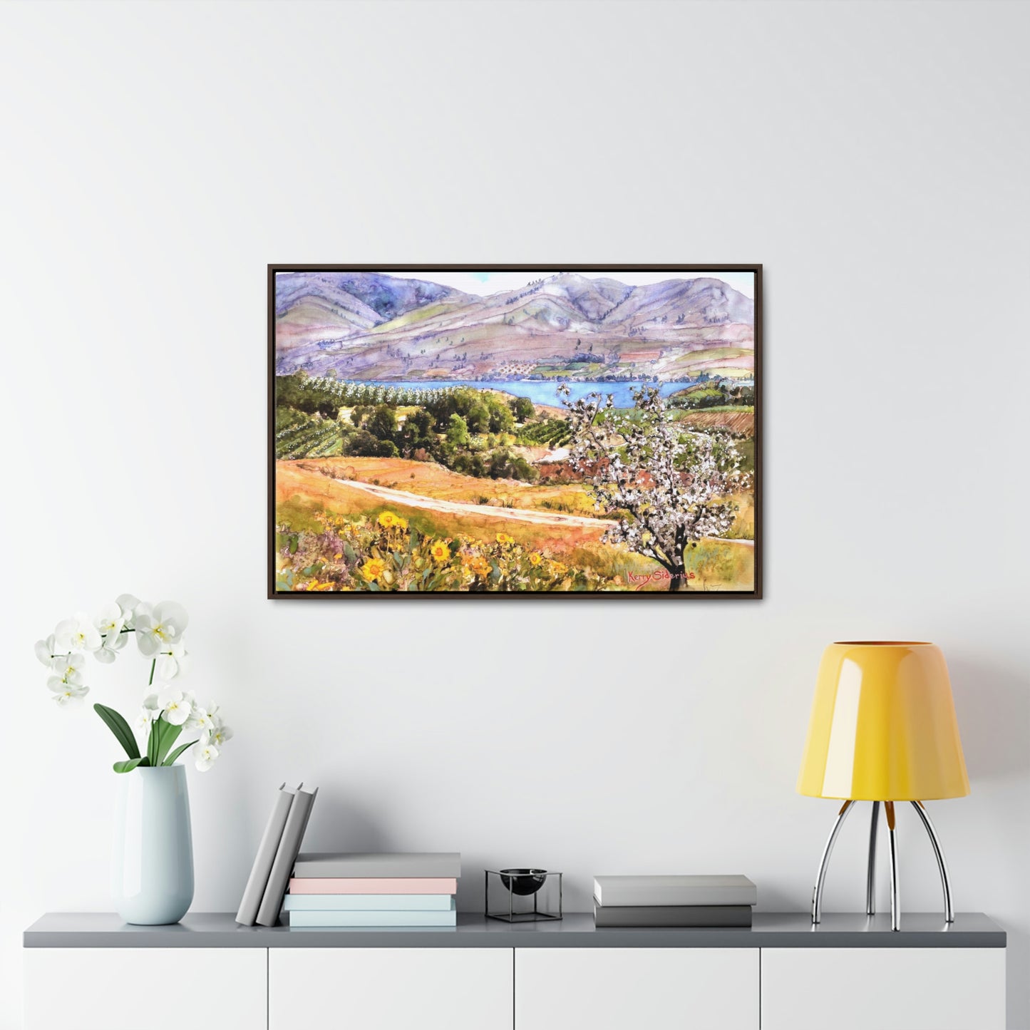 "Springtime Above Lake Chelan from Winesap Road" Wood-Framed Gallery Wrapped Canvas - Kerry Siderius Art