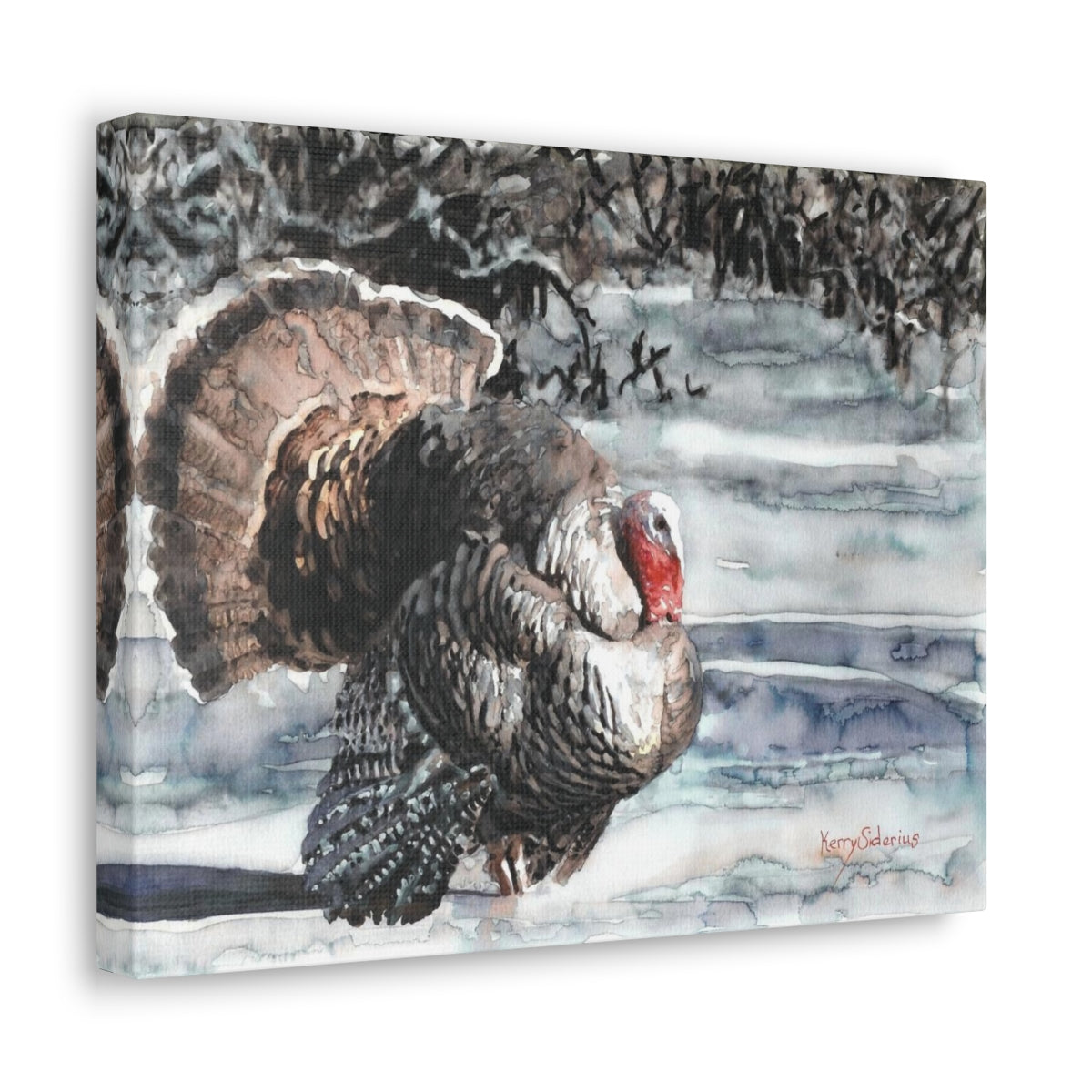 "Wild Turkey in the Snow" Canvas Gallery Wrap - Kerry Siderius Art