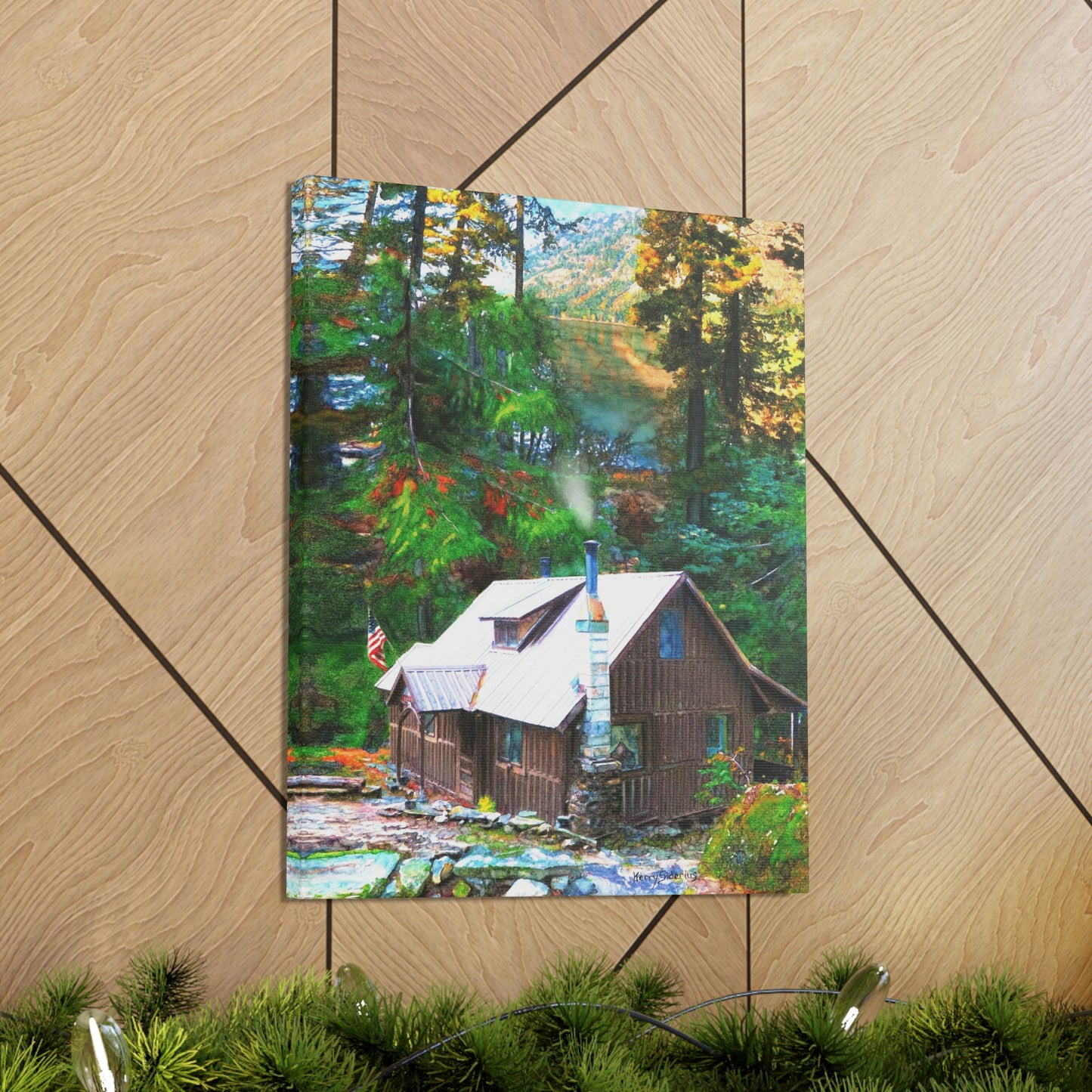 "Cabin on Lake Wenatchee" Gallery Wrapped Canvas - Kerry Siderius Art