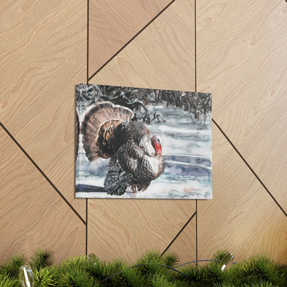 "Wild Turkey in the Snow" Canvas Gallery Wrap - Kerry Siderius Art