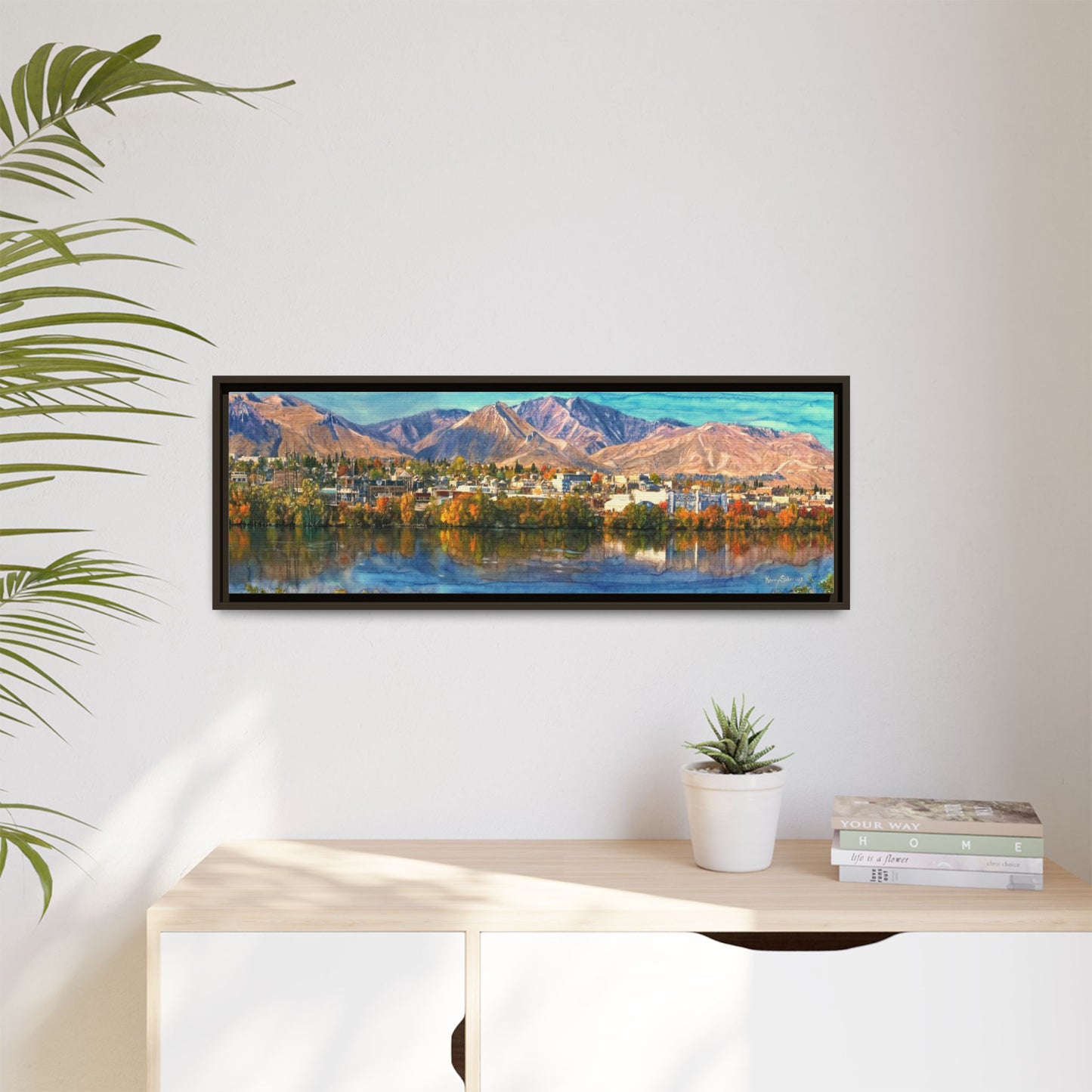 Wenatchee View Panorama Framed Canvas — Matte Multi-Color Wall Art by Kerry Siderius