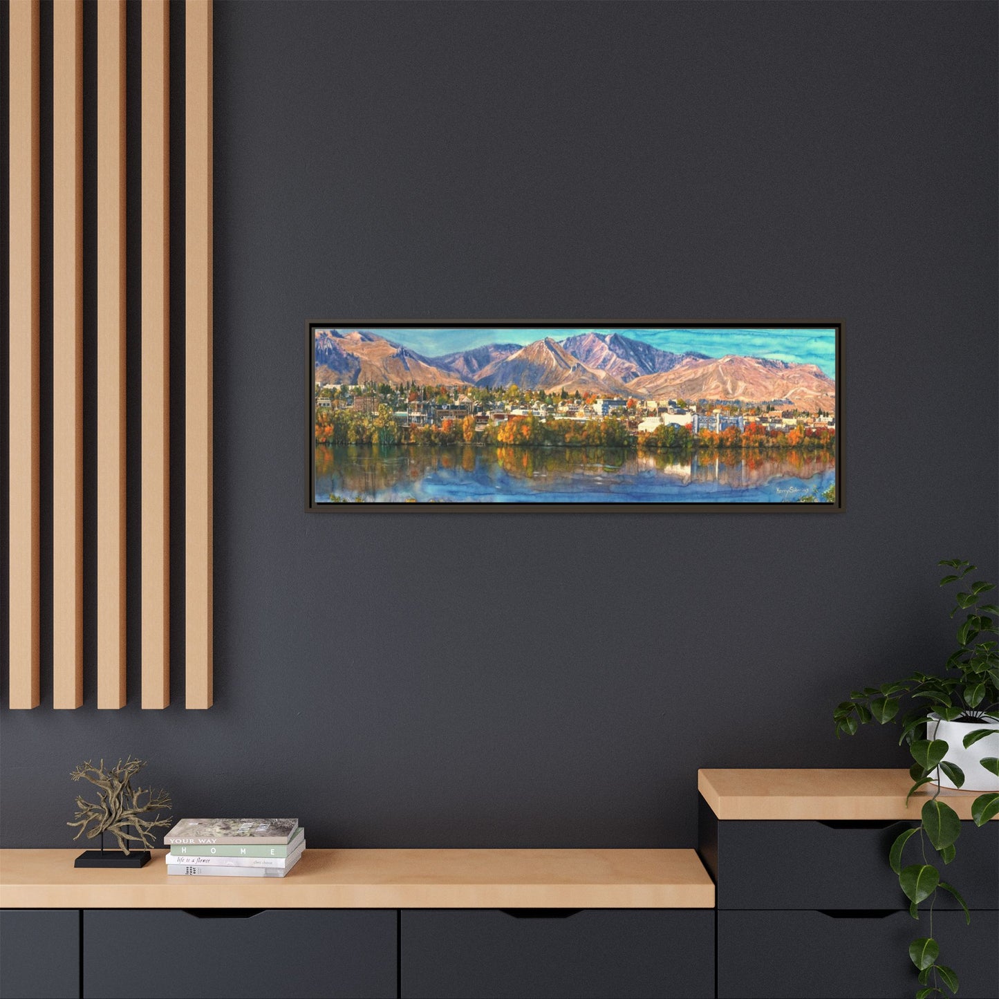 Wenatchee View Panorama Framed Canvas — Matte Multi-Color Wall Art by Kerry Siderius