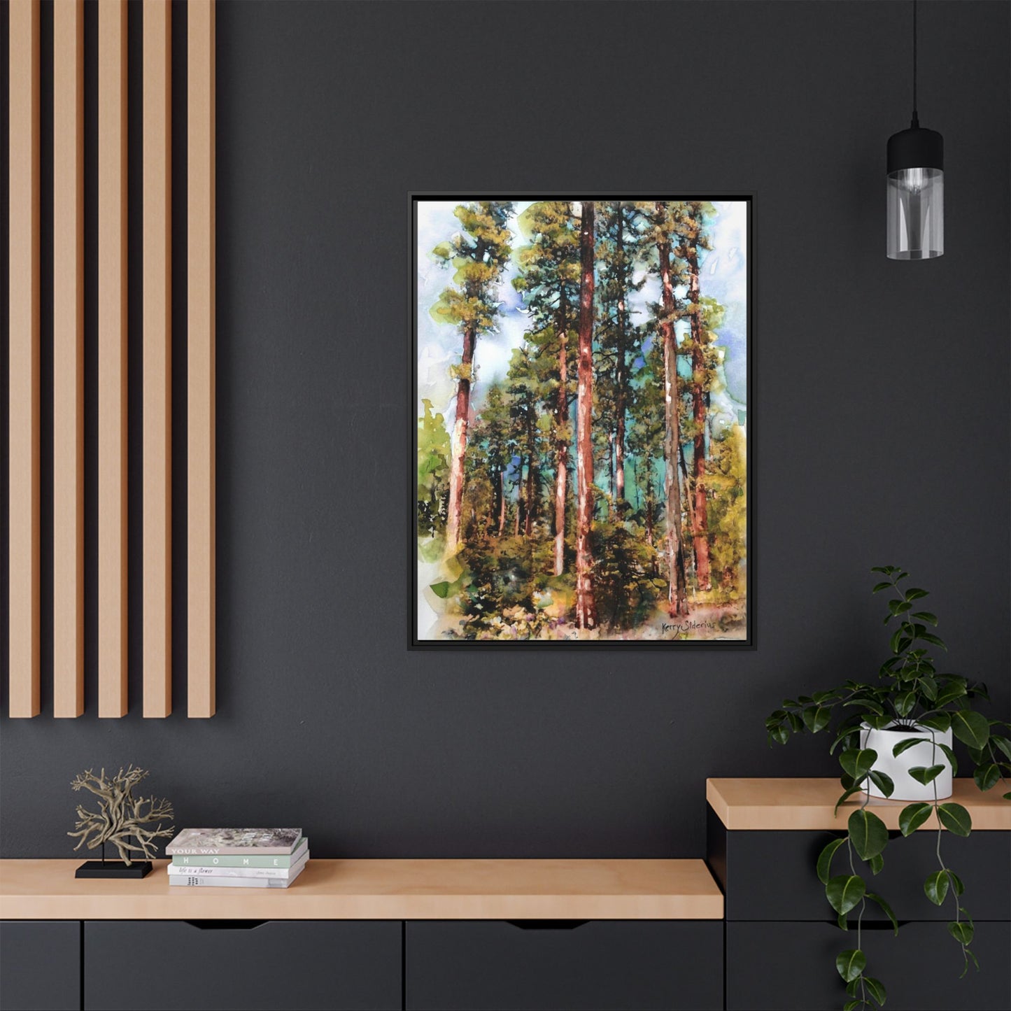 "Trees Above Leavenworth"  Pinewood Framed Canvas