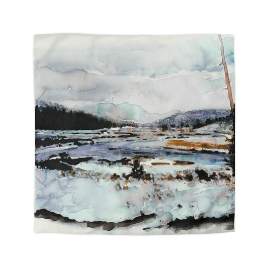 "Snowy Methow Scene" Microfiber Duvet Cover