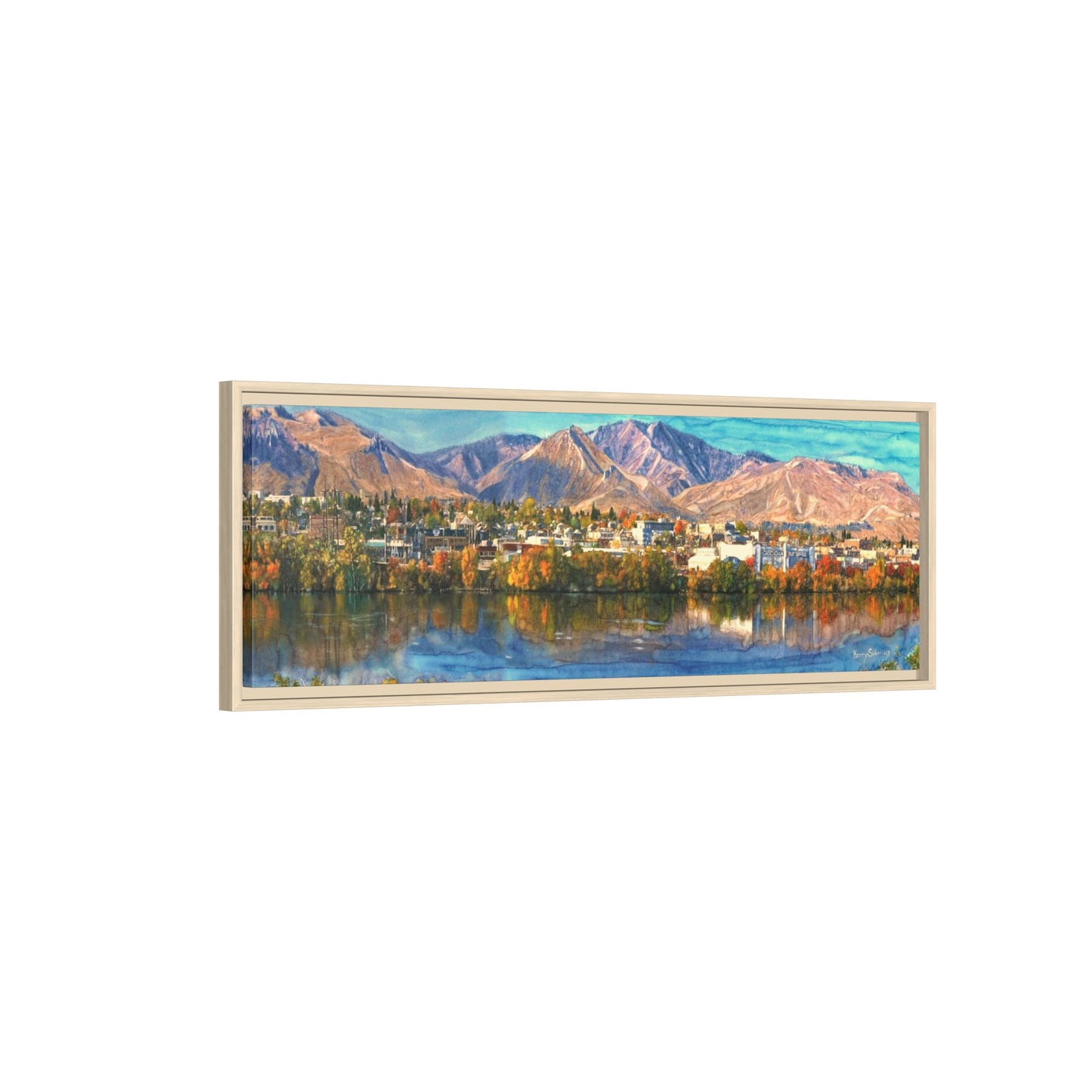 Wenatchee View Panorama Framed Canvas — Matte Multi-Color Wall Art by Kerry Siderius