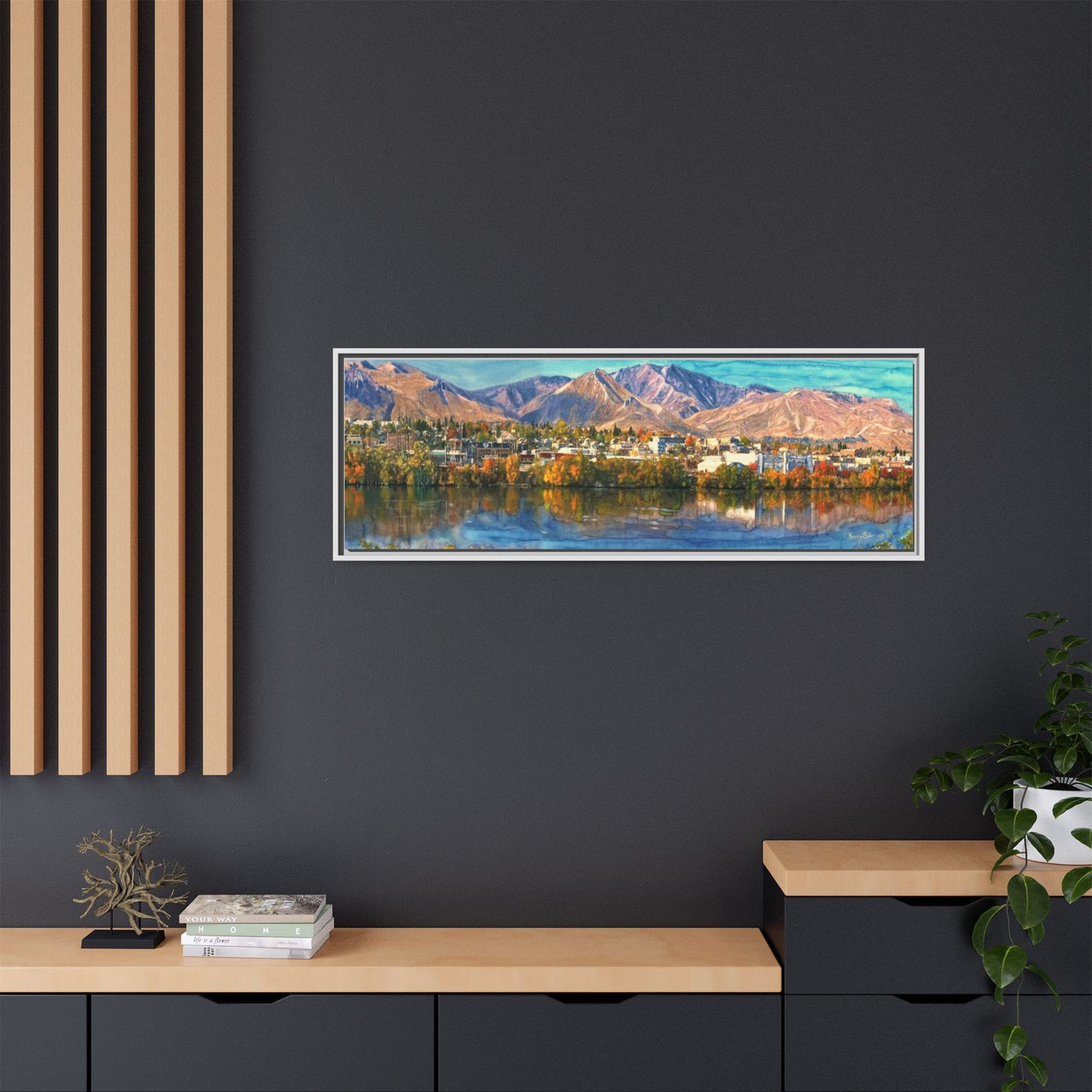 Wenatchee View Panorama Framed Canvas — Matte Multi-Color Wall Art by Kerry Siderius