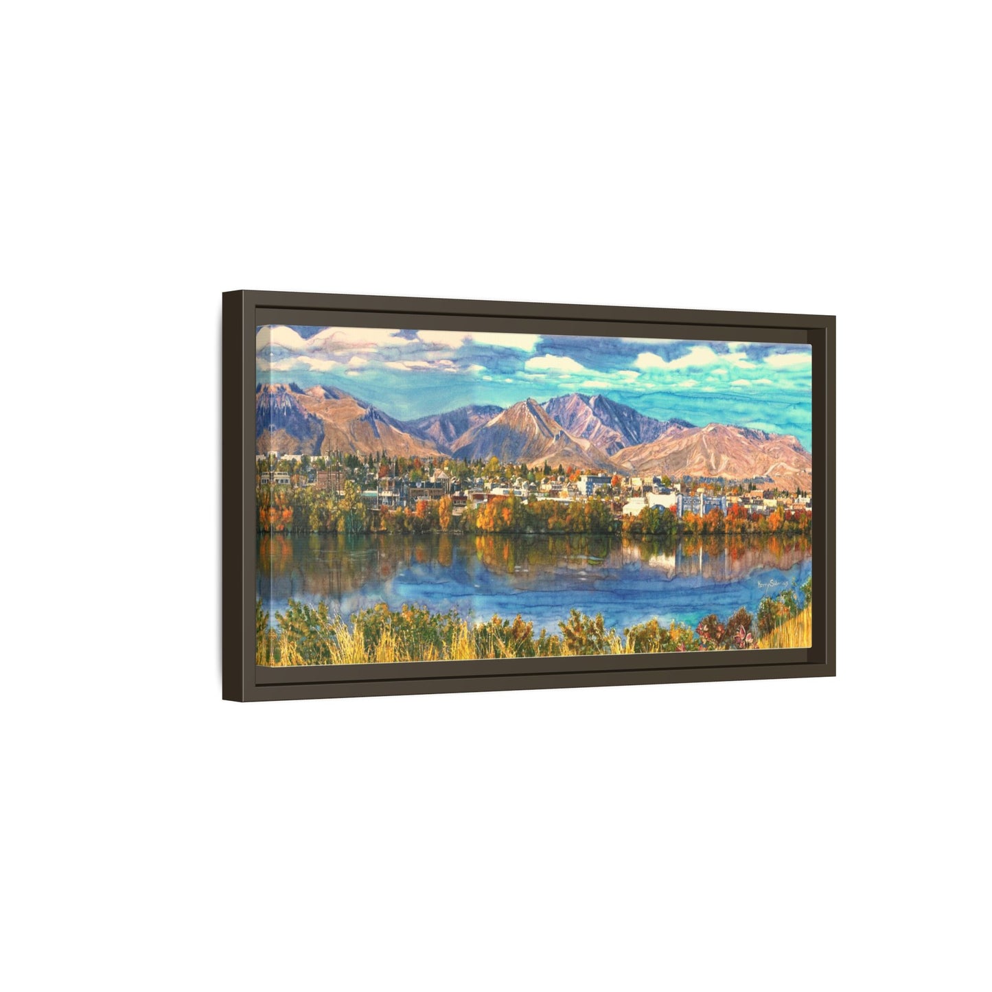 Wenatchee View Panorama Framed Canvas — Matte Multi-Color Wall Art by Kerry Siderius