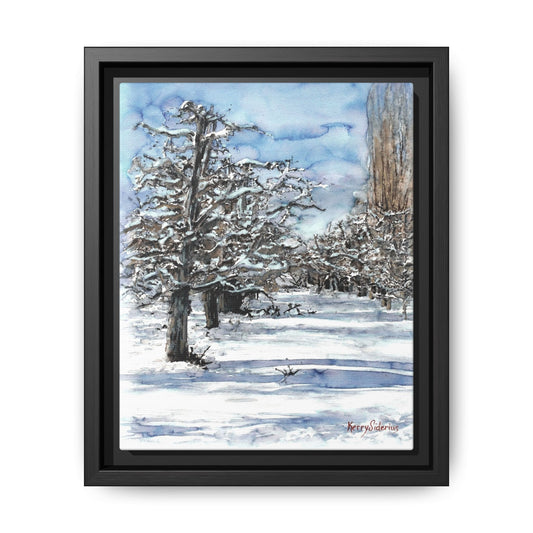 Canvas Wall Art, Framed Winter Wonderland Decor, Cozy Home Accent, Holiday Gift for Nature Lovers, Seasonal Wall Art