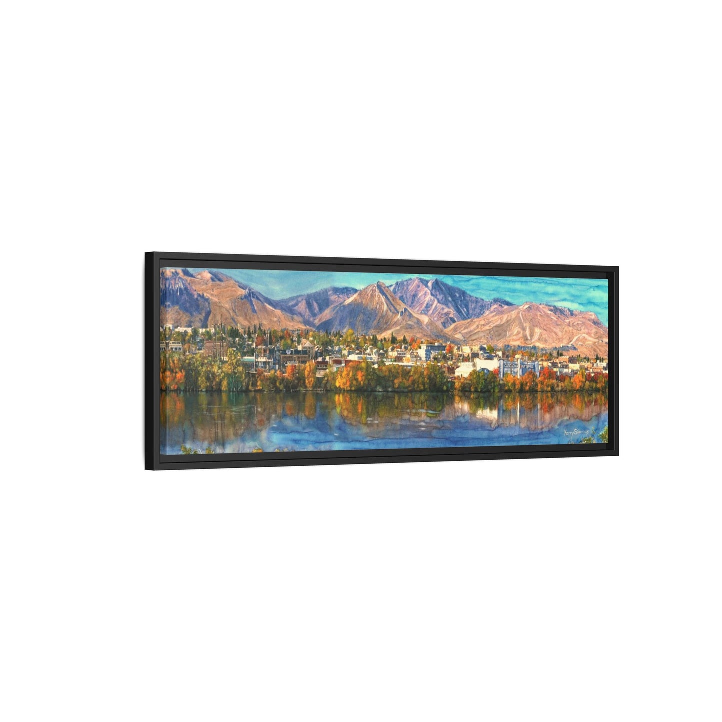 Wenatchee View Panorama Framed Canvas — Matte Multi-Color Wall Art by Kerry Siderius