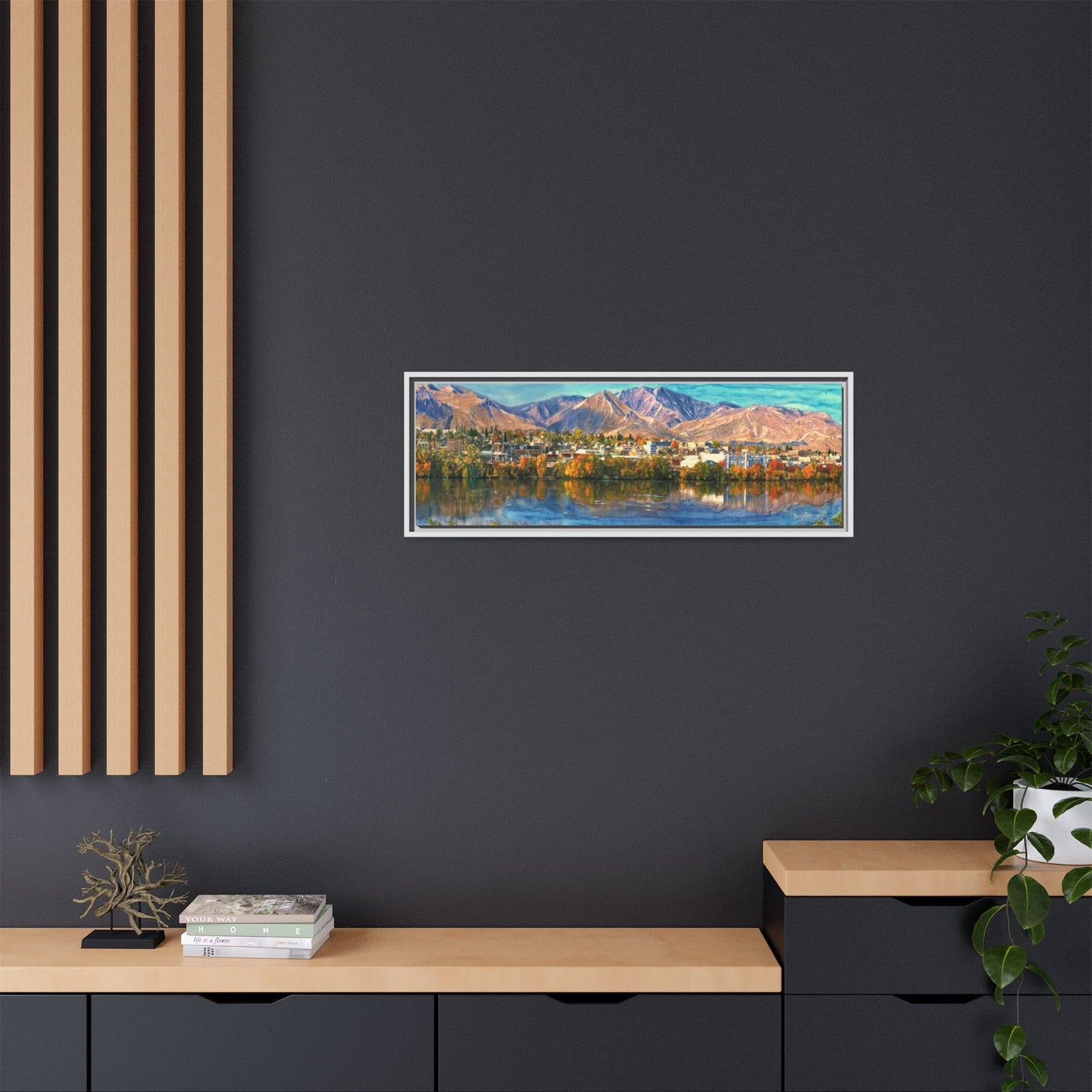 Wenatchee View Panorama Framed Canvas — Matte Multi-Color Wall Art by Kerry Siderius