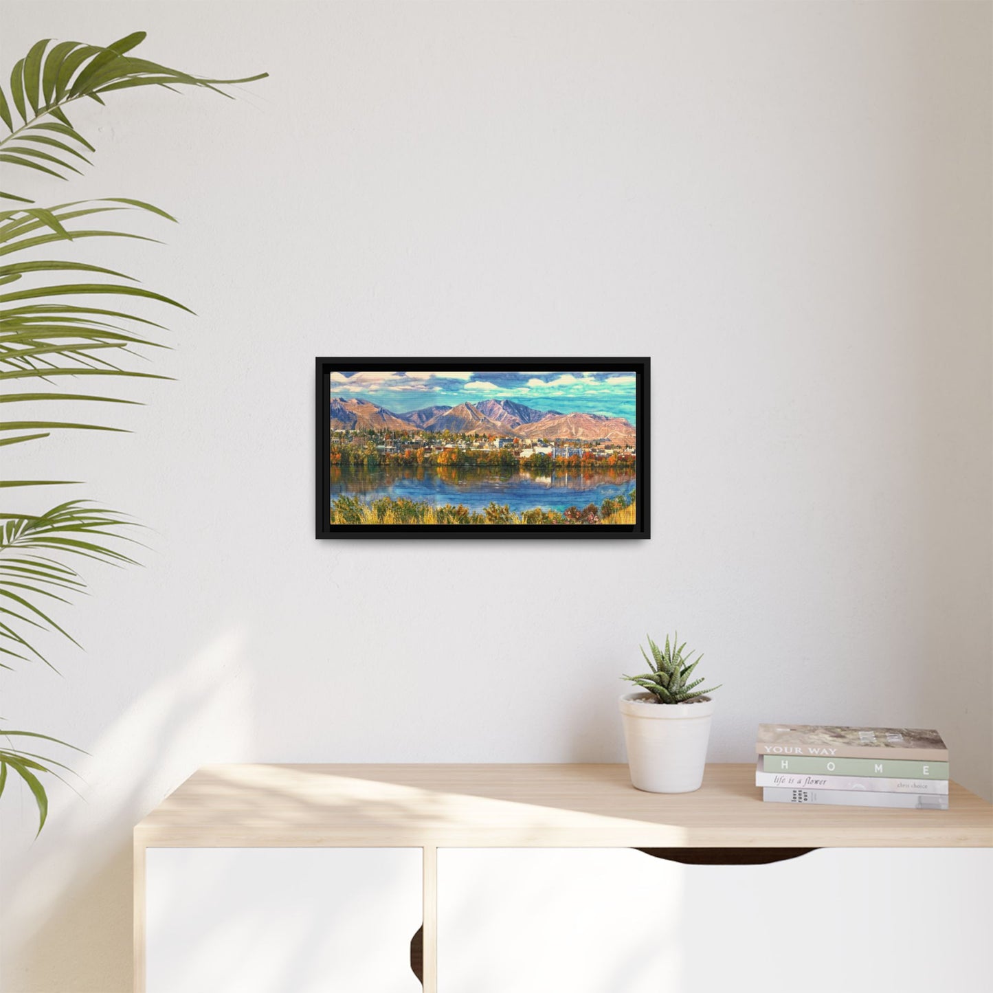 Wenatchee View Panorama Framed Canvas — Matte Multi-Color Wall Art by Kerry Siderius