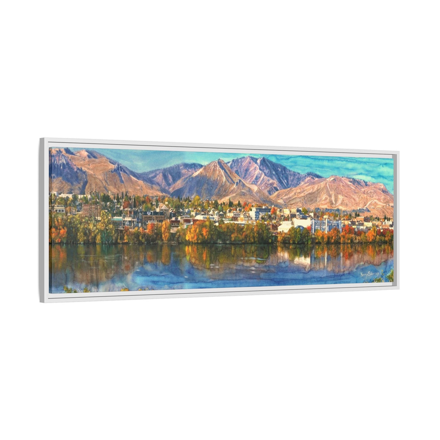 Wenatchee View Panorama Framed Canvas — Matte Multi-Color Wall Art by Kerry Siderius