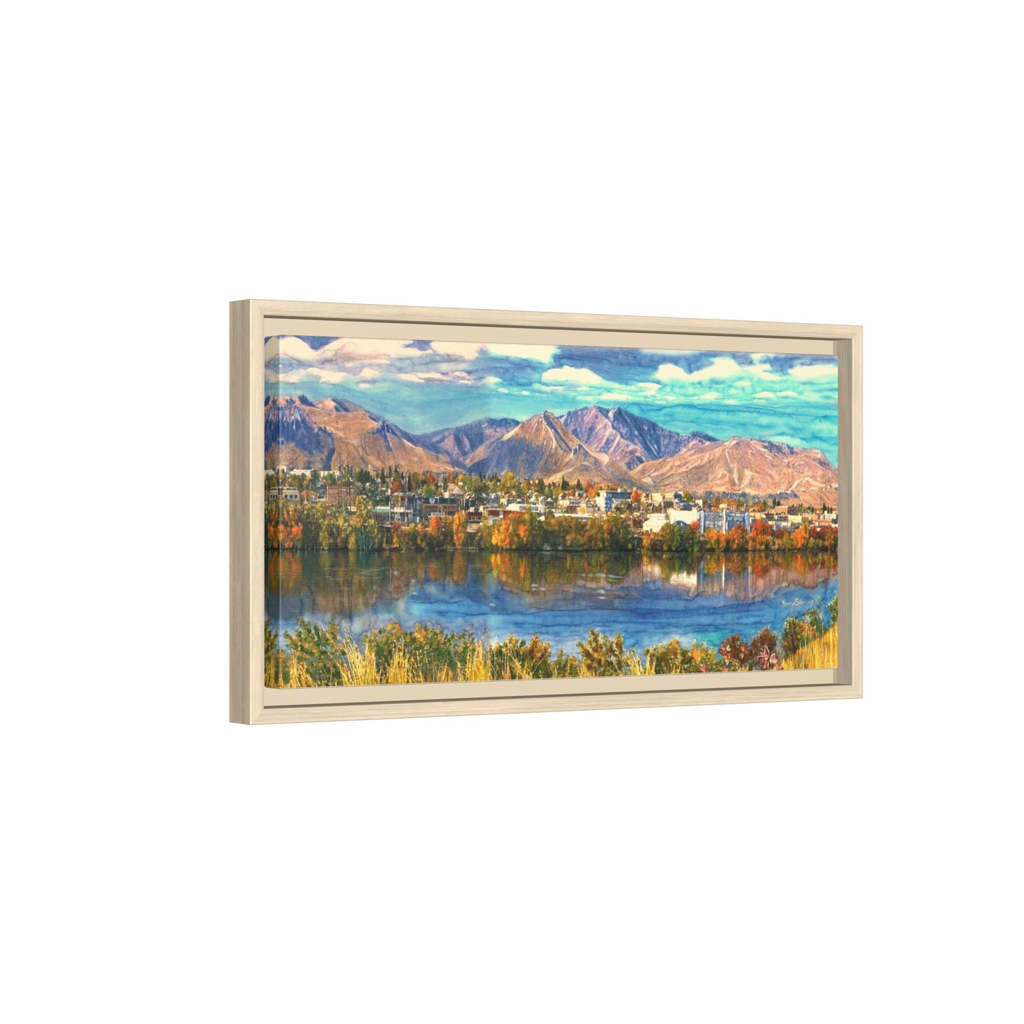 Wenatchee View Panorama Framed Canvas — Matte Multi-Color Wall Art by Kerry Siderius