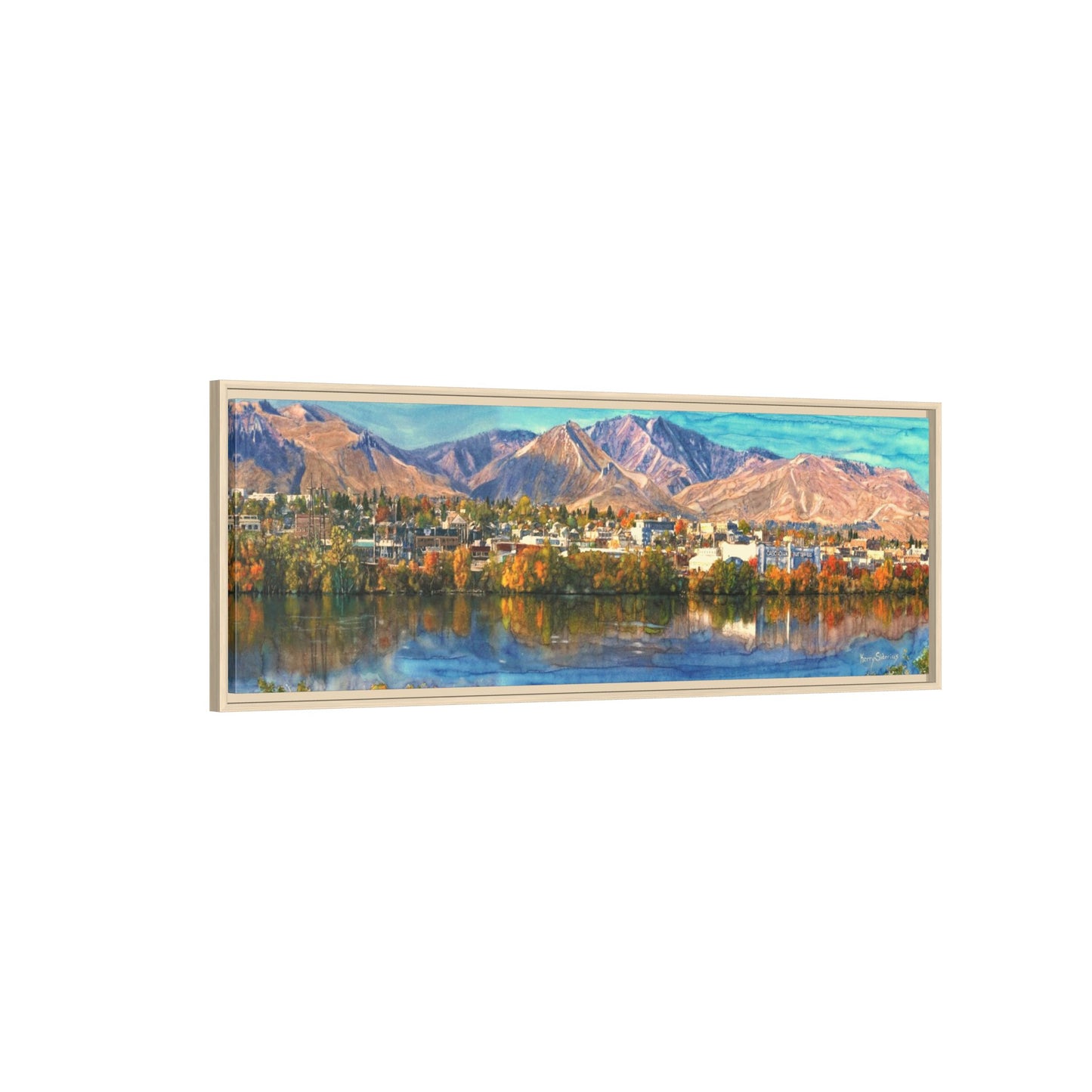 Wenatchee View Panorama Framed Canvas — Matte Multi-Color Wall Art by Kerry Siderius