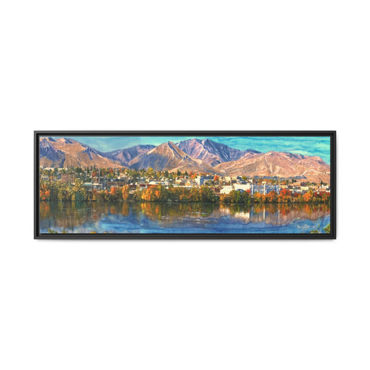 Wenatchee View Panorama Framed Canvas — Matte Multi-Color Wall Art by Kerry Siderius
