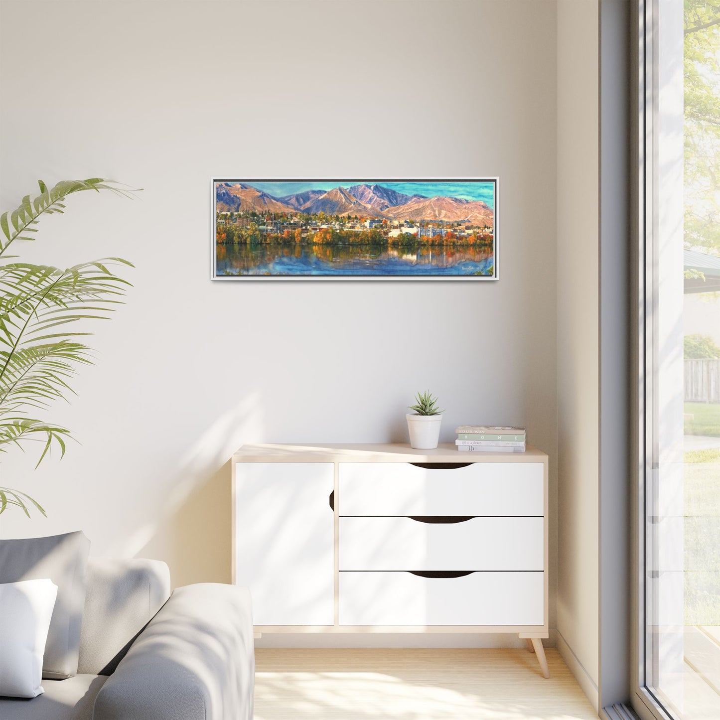 Wenatchee View Panorama Framed Canvas — Matte Multi-Color Wall Art by Kerry Siderius