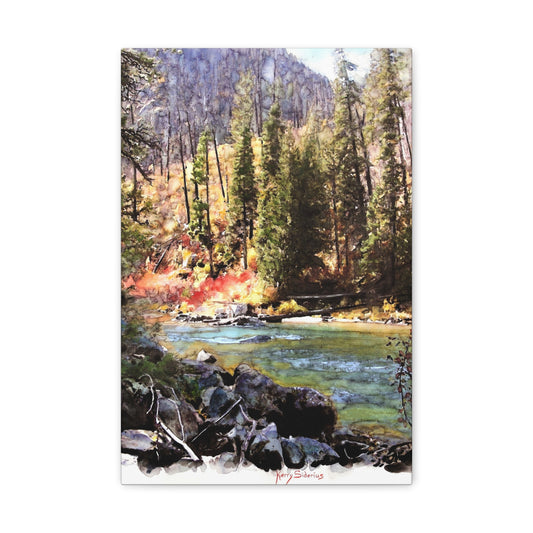 "Tumwater Canyon, Blue Water" Gallery Wrapped Canvas