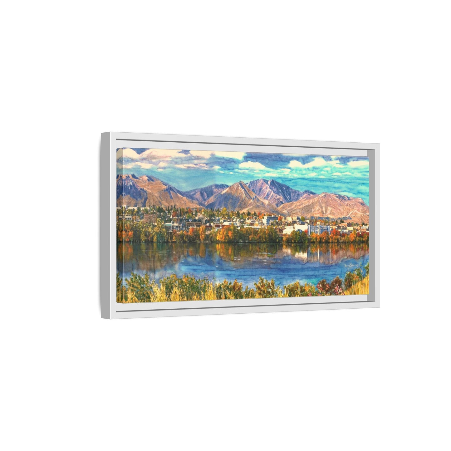 Wenatchee View Panorama Framed Canvas — Matte Multi-Color Wall Art by Kerry Siderius