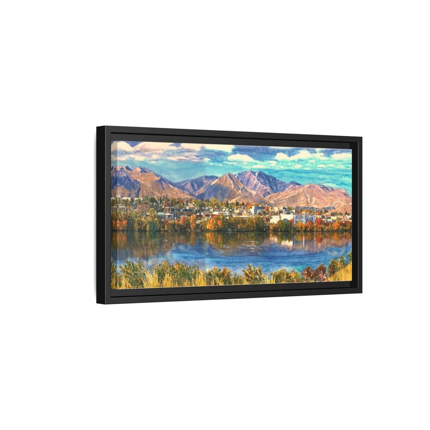 Wenatchee View Panorama Framed Canvas — Matte Multi-Color Wall Art by Kerry Siderius