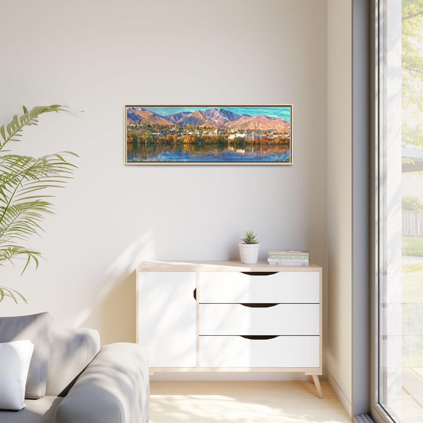 Wenatchee View Panorama Framed Canvas — Matte Multi-Color Wall Art by Kerry Siderius
