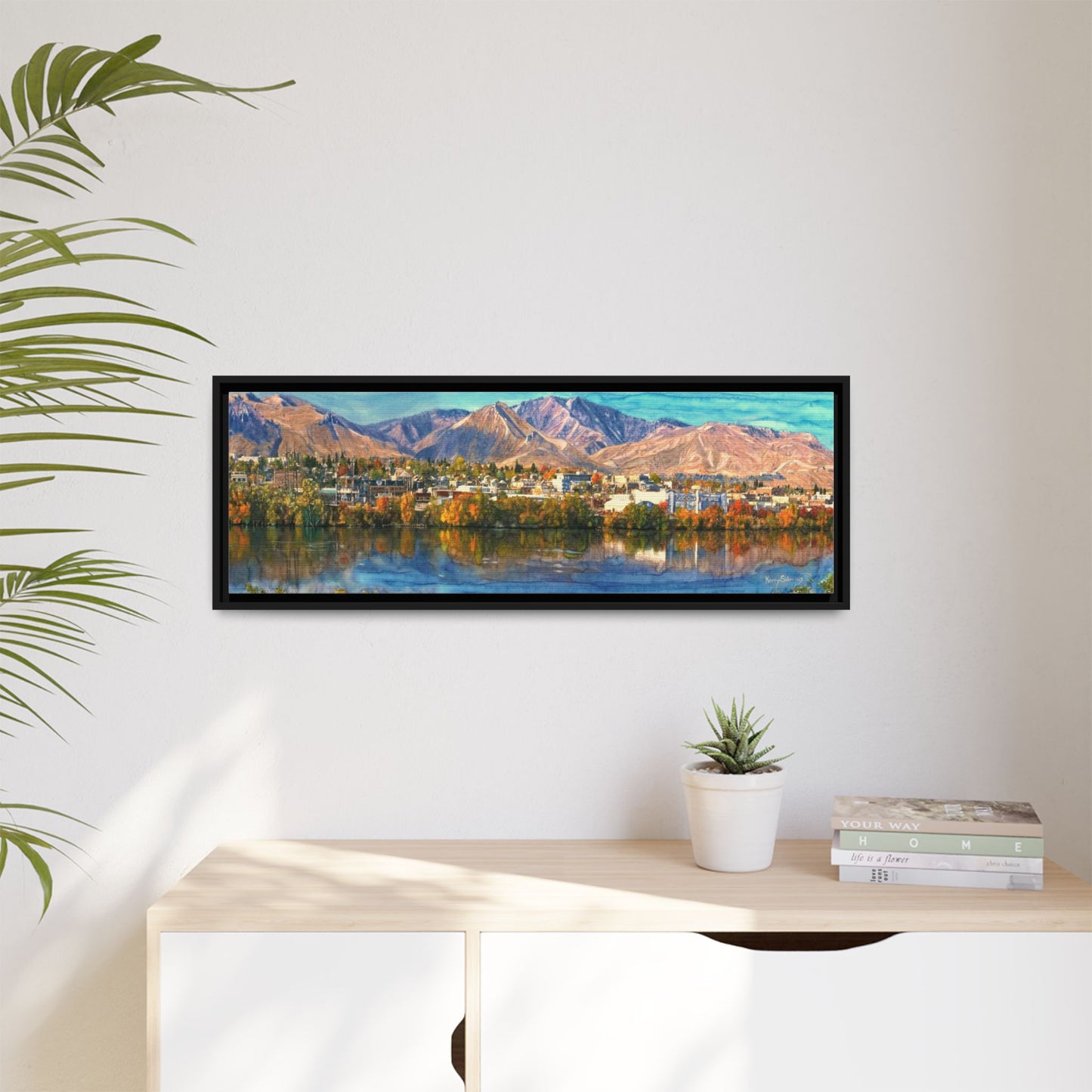 Wenatchee View Panorama Framed Canvas — Matte Multi-Color Wall Art by Kerry Siderius