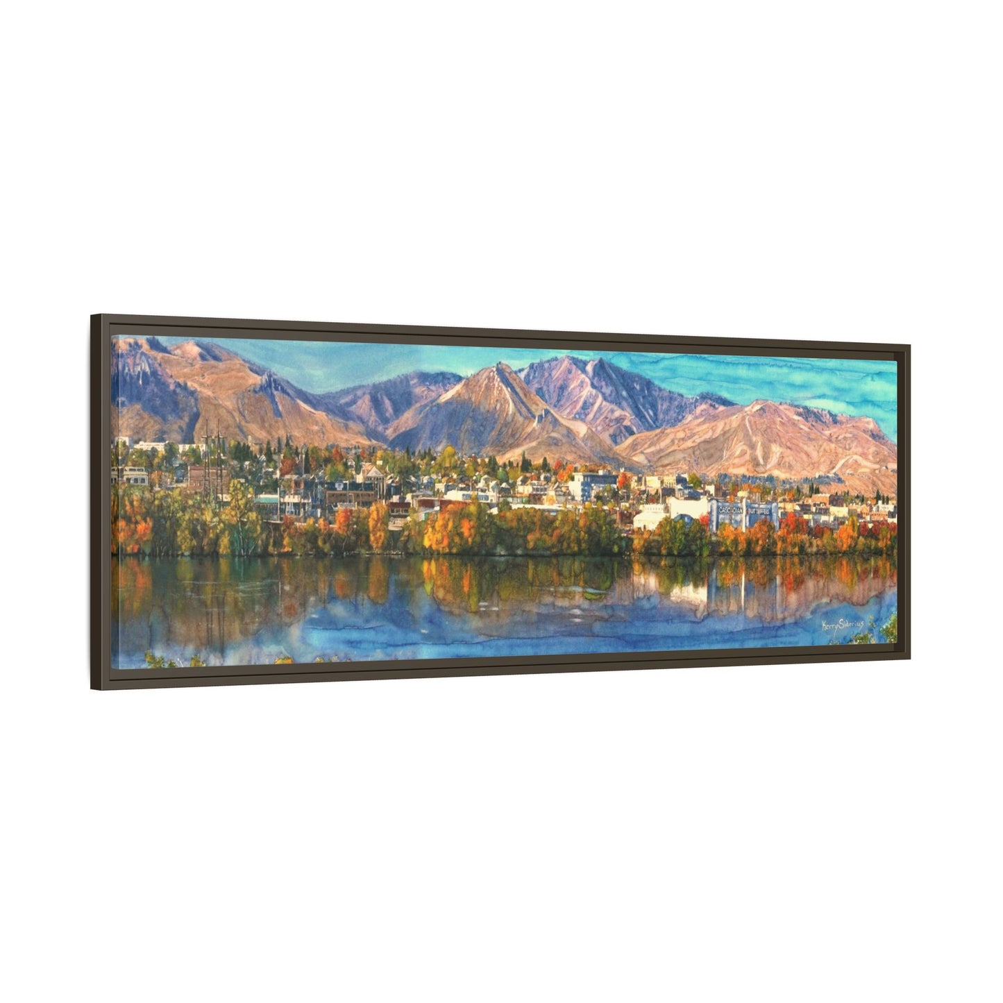 Wenatchee View Panorama Framed Canvas — Matte Multi-Color Wall Art by Kerry Siderius