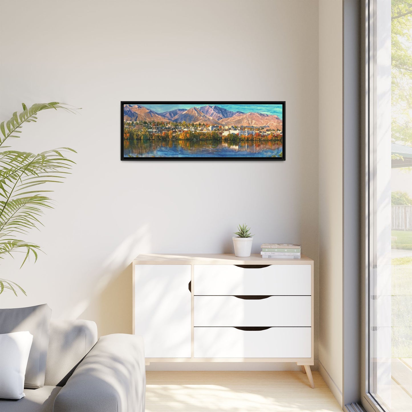Wenatchee View Panorama Framed Canvas — Matte Multi-Color Wall Art by Kerry Siderius