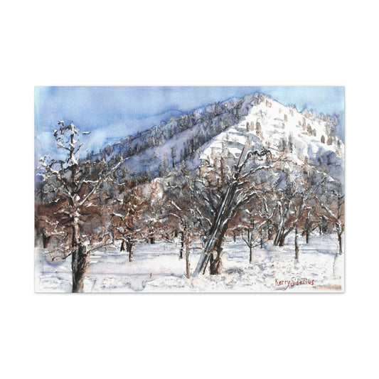 "Winter Orchard With Mountain, Cashmere" Canvas Gallery Wraps