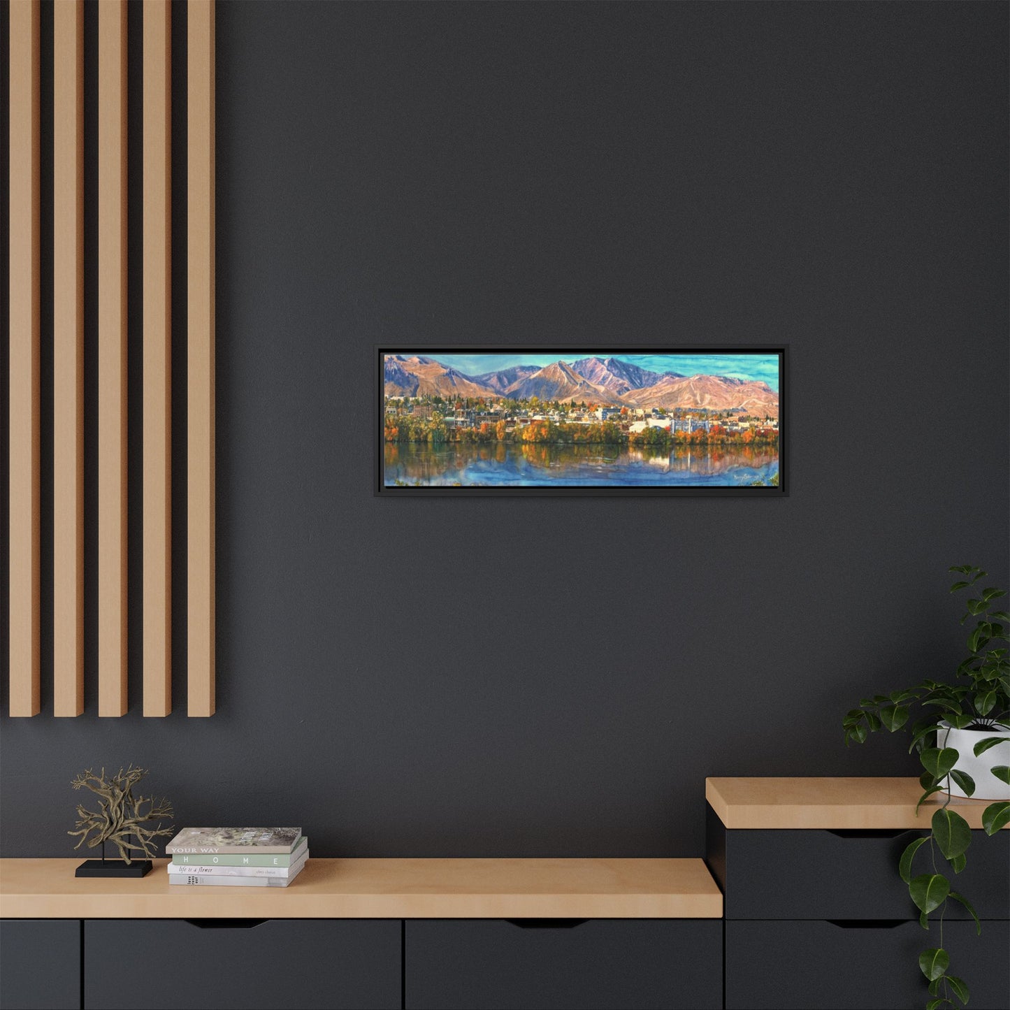 Wenatchee View Panorama Framed Canvas — Matte Multi-Color Wall Art by Kerry Siderius