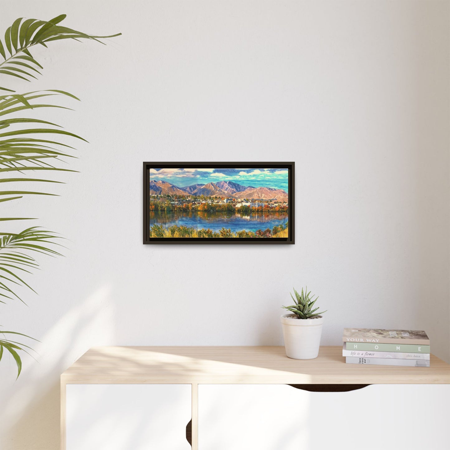 Wenatchee View Panorama Framed Canvas — Matte Multi-Color Wall Art by Kerry Siderius