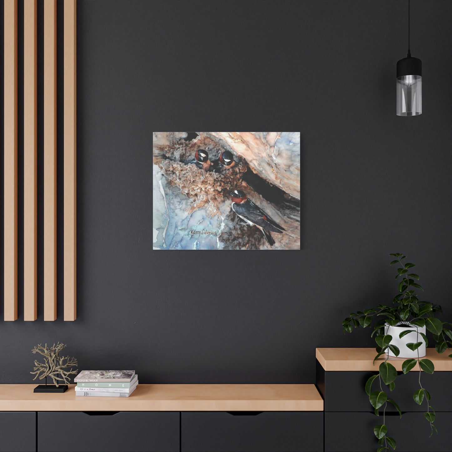 "Swallows in the Cliff, Rufus Woods Lake" Canvas, Stretched, 1.25"