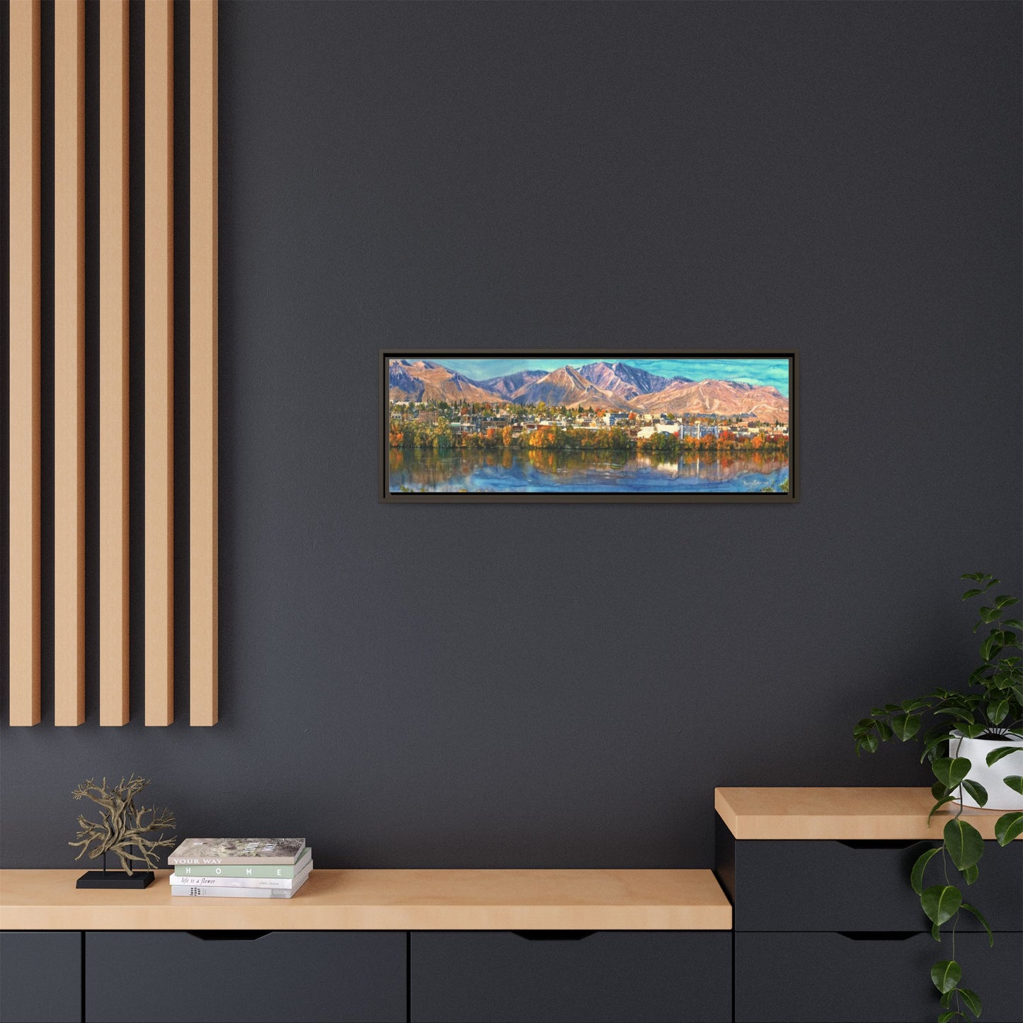 Wenatchee View Panorama Framed Canvas — Matte Multi-Color Wall Art by Kerry Siderius