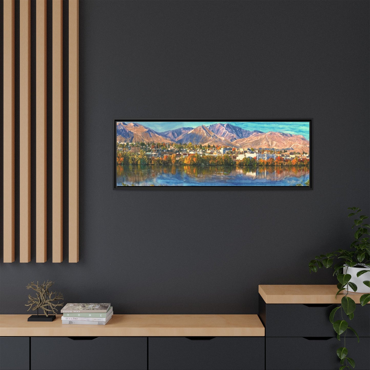 Wenatchee View Panorama Framed Canvas — Matte Multi-Color Wall Art by Kerry Siderius