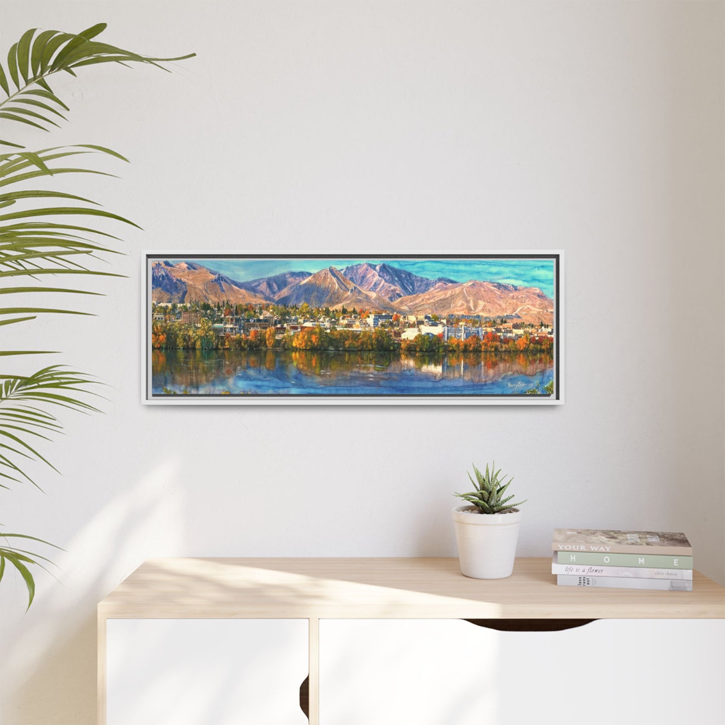 Wenatchee View Panorama Framed Canvas — Matte Multi-Color Wall Art by Kerry Siderius