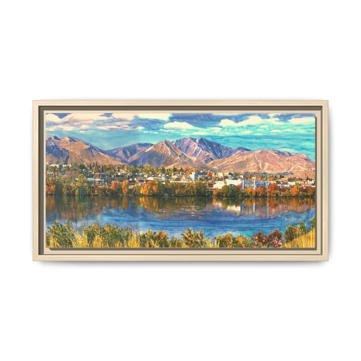 Wenatchee View Panorama Framed Canvas — Matte Multi-Color Wall Art by Kerry Siderius