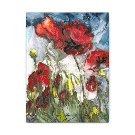 "Poison Poppies"  Watercolor Canvas Art Print | 1.25" Stretched Wall Decor
