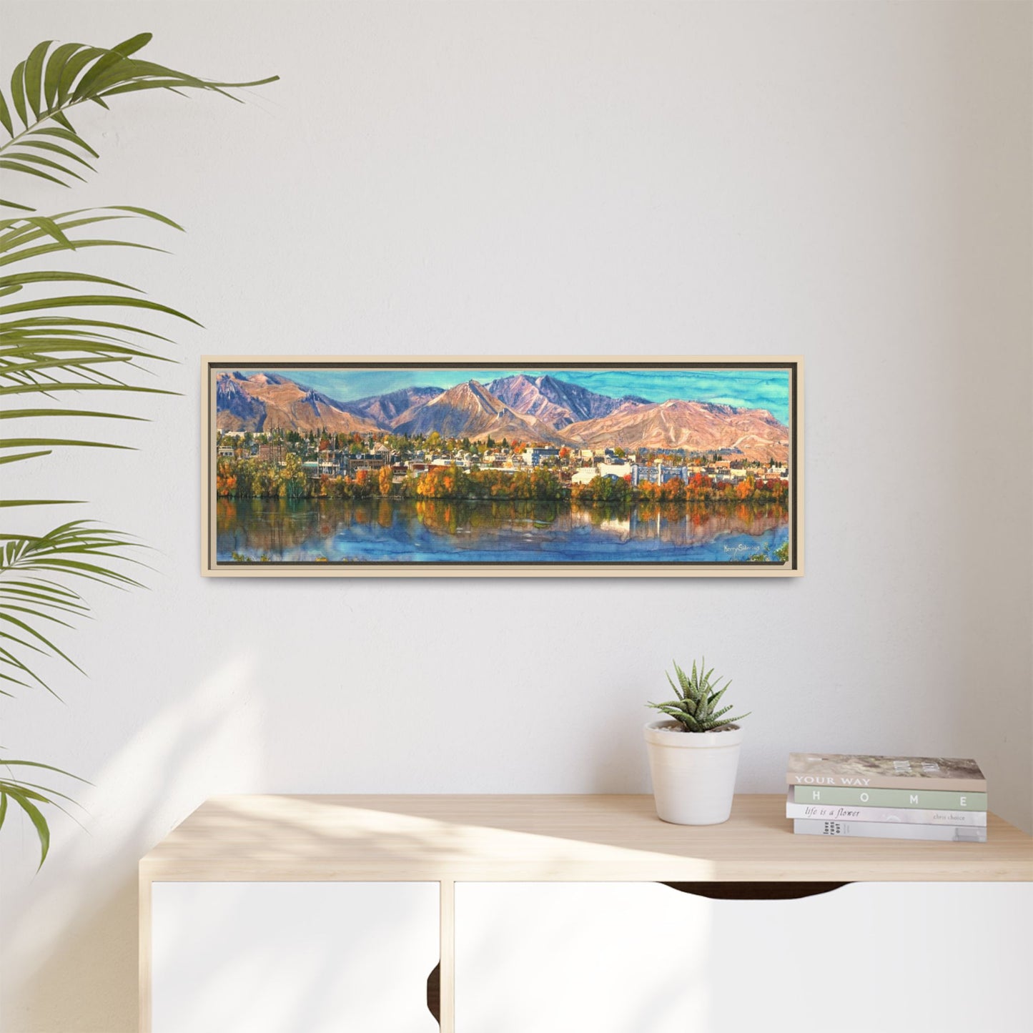 Wenatchee View Panorama Framed Canvas — Matte Multi-Color Wall Art by Kerry Siderius