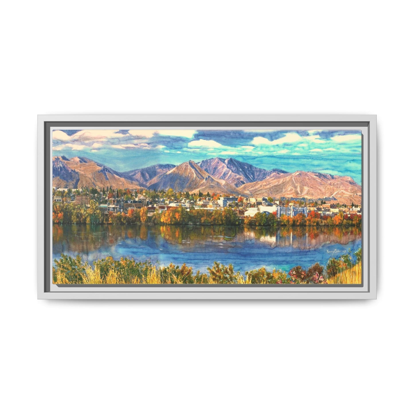 Wenatchee View Panorama Framed Canvas — Matte Multi-Color Wall Art by Kerry Siderius