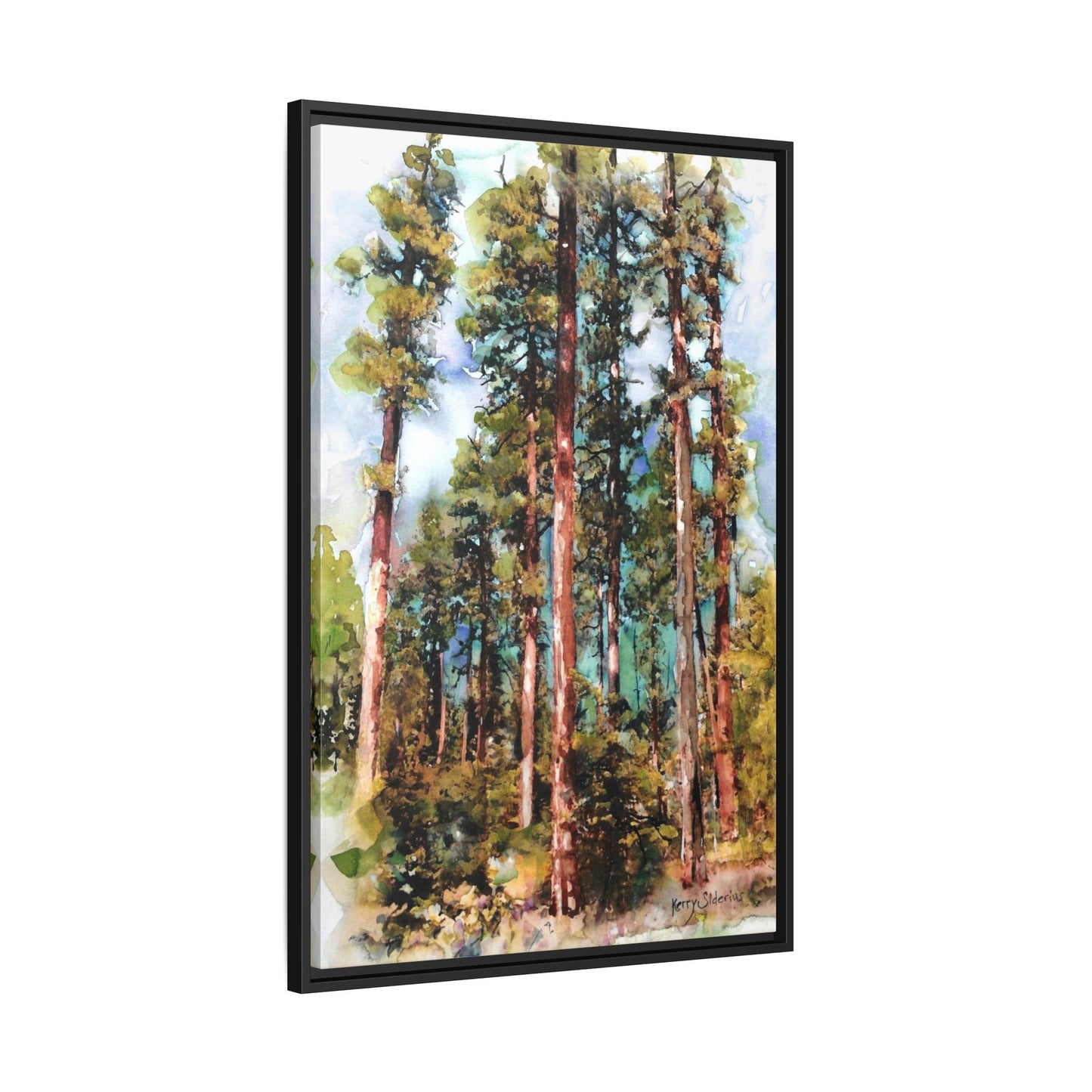 "Trees Above Leavenworth"  Pinewood Framed Canvas