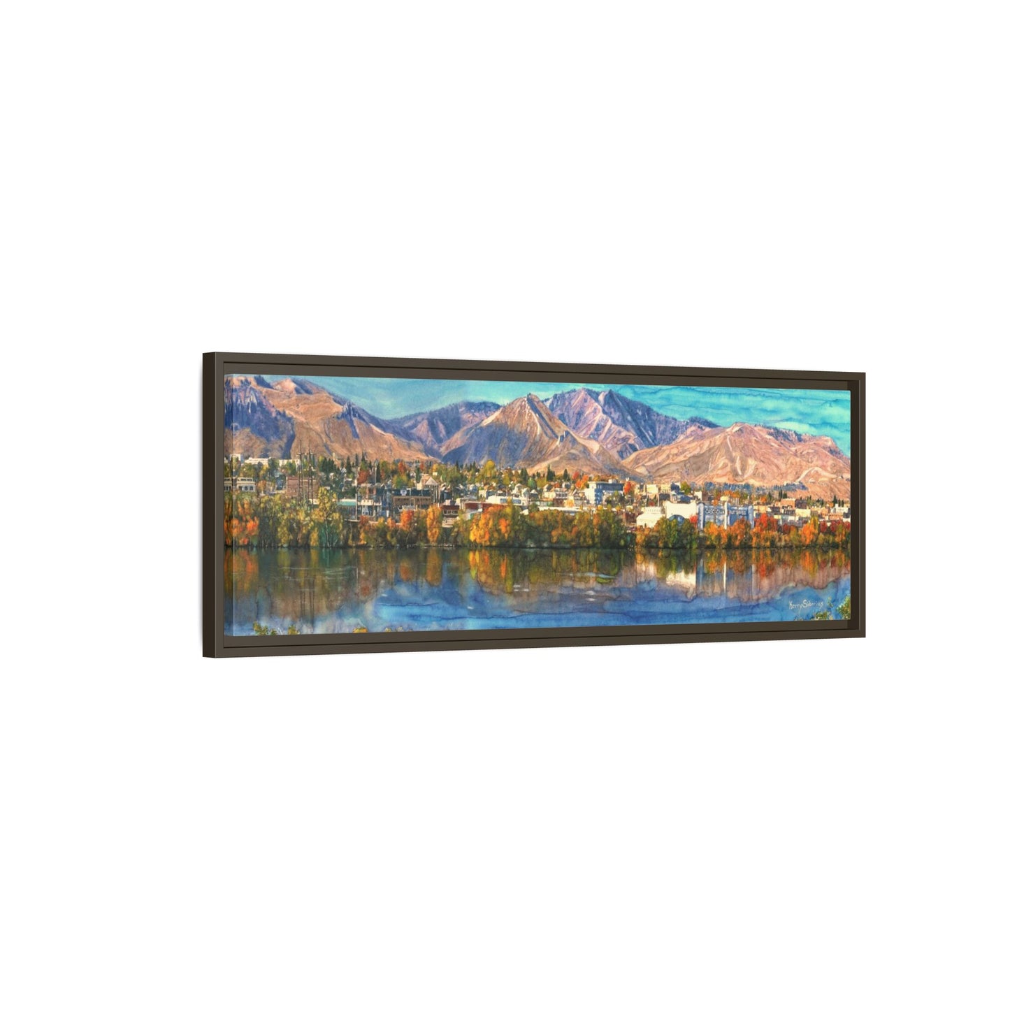 Wenatchee View Panorama Framed Canvas — Matte Multi-Color Wall Art by Kerry Siderius