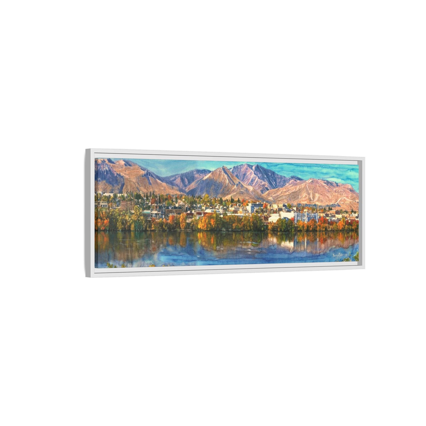 Wenatchee View Panorama Framed Canvas — Matte Multi-Color Wall Art by Kerry Siderius