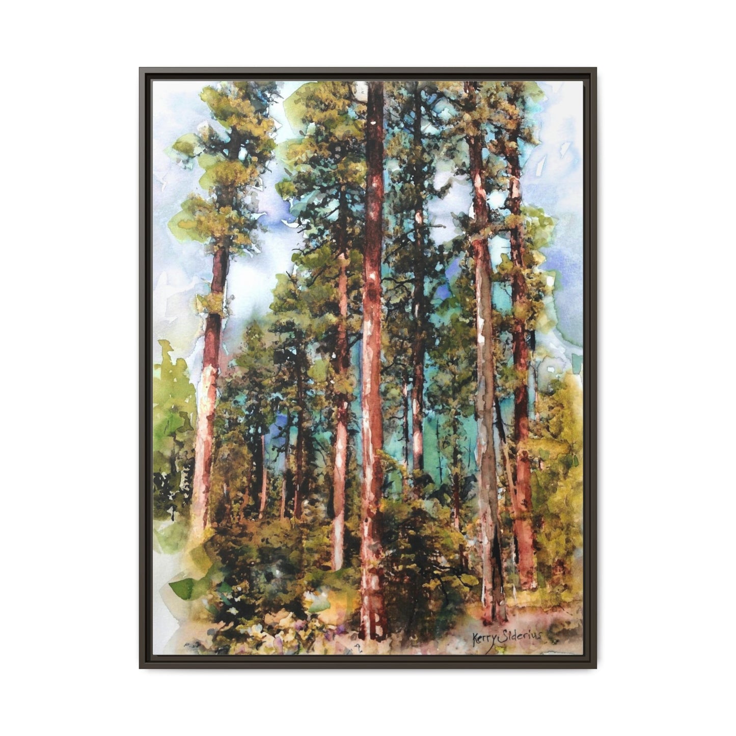 "Trees Above Leavenworth"  Pinewood Framed Canvas