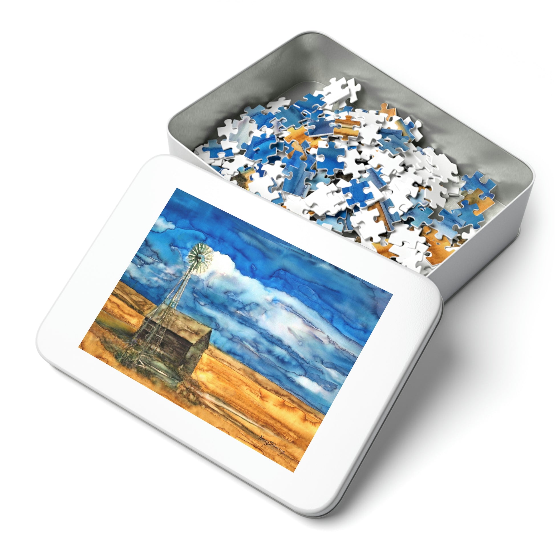 "Waterville Windmill" Metal Tin 252 Piece Puzzle - Kerry Siderius Art 